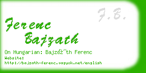 ferenc bajzath business card
